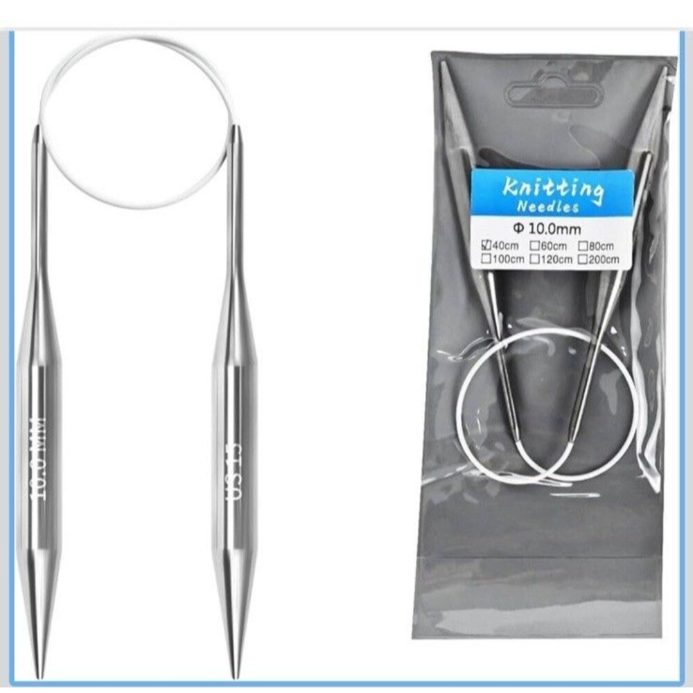 10mm Knitting Needles Circular Needle 40 Inch Round Metal Stainless Steel Needle